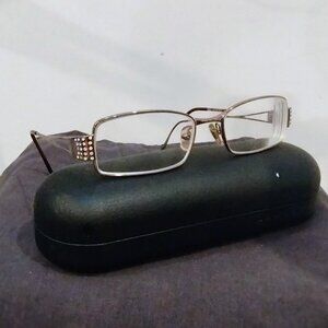 Versace Italy Mod 1117-B Bronze Metal Eyeglass Frames Swarovski Crystal